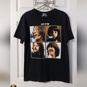 Men's Y2K Beatles Let it Be Official Apple Corp. Black Short Sleeve T-Shirt